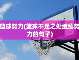 篮球努力(篮球不足之处继续努力的句子)
