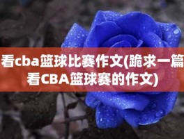 看cba篮球比赛作文(跪求一篇看CBA篮球赛的作文)