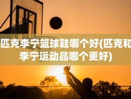 匹克李宁篮球鞋哪个好(匹克和李宁运动品哪个更好)