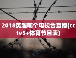 2018英超哪个电视台直播(cctv5+体育节目表)