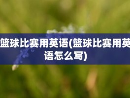 篮球比赛用英语(篮球比赛用英语怎么写)