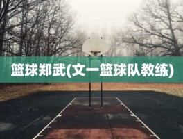 篮球郑武(文一篮球队教练)