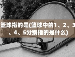 篮球指的是(篮球中的1、2、3、4、5分别指的是什么)