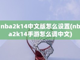 nba2k14中文版怎么设置(nba2k14手游怎么调中文)