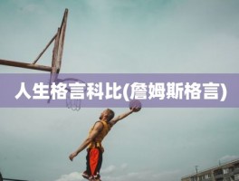 人生格言科比(詹姆斯格言)