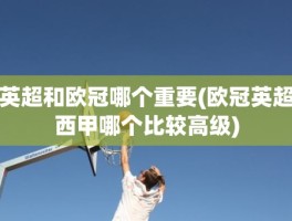 英超和欧冠哪个重要(欧冠英超西甲哪个比较高级)