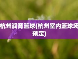 杭州润育篮球(杭州室内篮球场预定)