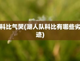科比气哭(湖人队科比有哪些劣迹)