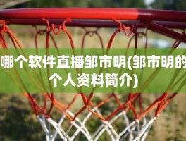 哪个软件直播邹市明(邹市明的个人资料简介)