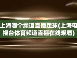 上海哪个频道直播足球(上海电视台体育频道直播在线观看)