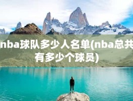 nba球队多少人名单(nba总共有多少个球员)