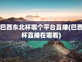巴西东北杯哪个平台直播(巴西杯直播在哪看)