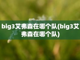 big3艾弗森在哪个队(big3艾弗森在哪个队)