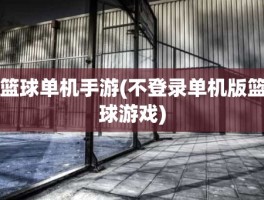 篮球单机手游(不登录单机版篮球游戏)