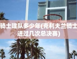 骑士建队多少年(克利夫兰骑士进过几次总决赛)