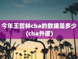今年王哲林cba的数据是多少(cba外援)