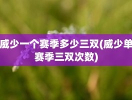 威少一个赛季多少三双(威少单赛季三双次数)
