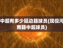 中超有多少延边籍球员(现役河南籍中超球员)