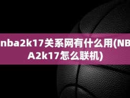 nba2k17关系网有什么用(NBA2k17怎么联机)