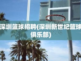 深圳篮球招聘(深圳新世纪篮球俱乐部)