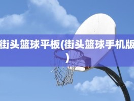街头篮球平板(街头篮球手机版)