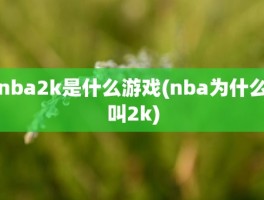 nba2k是什么游戏(nba为什么叫2k)
