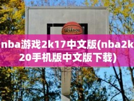 nba游戏2k17中文版(nba2k20手机版中文版下载)