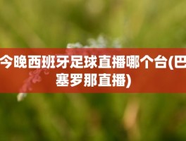 今晚西班牙足球直播哪个台(巴塞罗那直播)