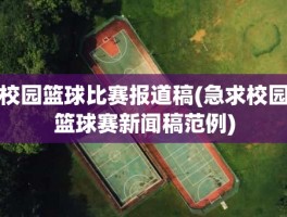 校园篮球比赛报道稿(急求校园篮球赛新闻稿范例)