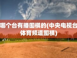 哪个台有播围棋的(中央电视台体育频道围棋)