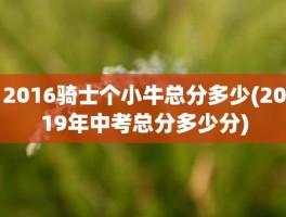 2016骑士个小牛总分多少(2019年中考总分多少分)