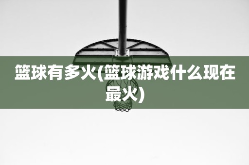 篮球有多火(篮球游戏什么现在最火) 篮球有多火(篮球游戏什么现在最火)