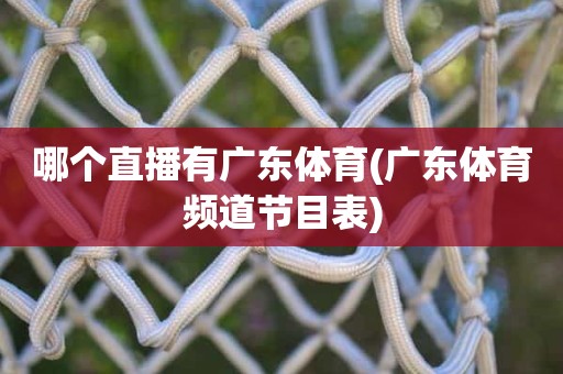 哪个直播有广东体育(广东体育频道节目表) 哪个直播有广东体育(广东体育频道节目表)