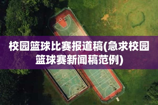 校园篮球比赛报道稿(急求校园篮球赛新闻稿范例) 校园篮球比赛报道稿(急求校园篮球赛新闻稿范例)