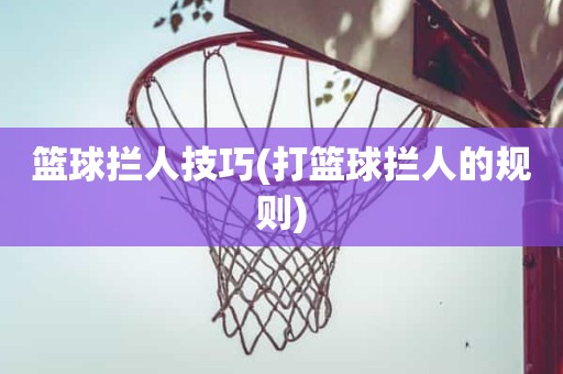 篮球拦人技巧(打篮球拦人的规则) 篮球拦人技巧(打篮球拦人的规则)
