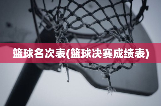篮球名次表(篮球决赛成绩表) 篮球名次表(篮球决赛成绩表)