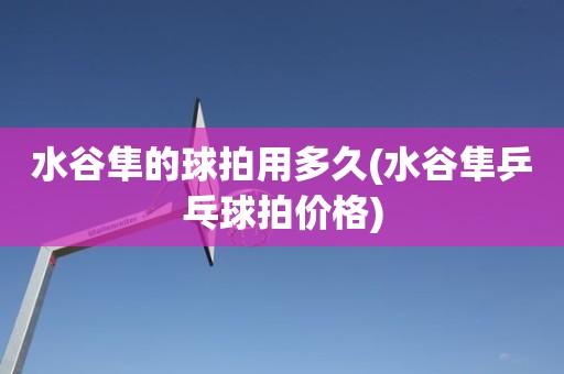 水谷隼的球拍用多久(水谷隼乒乓球拍价格) 水谷隼的球拍用多久(水谷隼乒乓球拍价格)